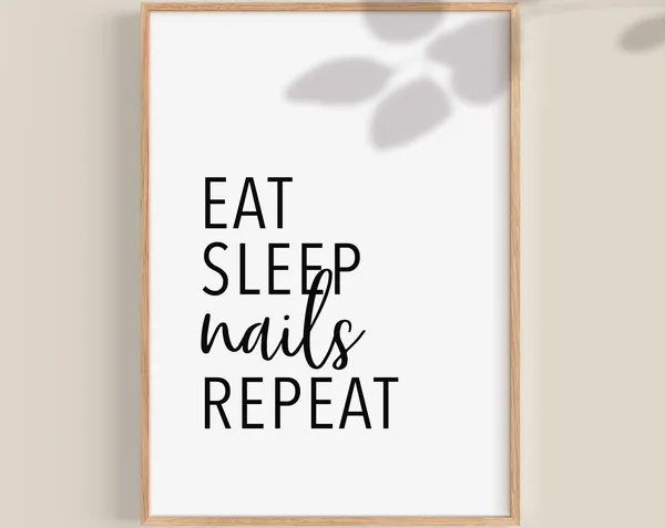 Eat Sleep Nails Repeat Nail Tech Gift Art Print