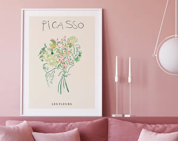 Picasso Bouquet Flowers Exhibition Art Print