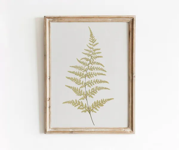 Fern Frond Vintage Botanical Art Print, Minimal Plant