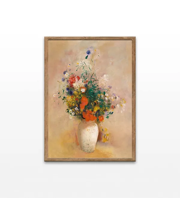 Vase Of Flowers French Vintage Floral Art Print