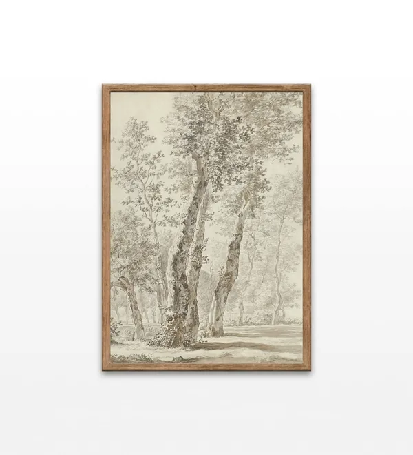 Landscape With Trees Vintage Landscape Art Print