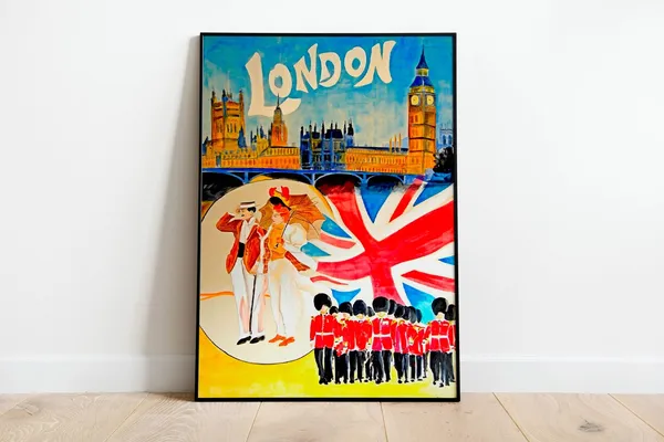 London Great Britain Vintage Art Deco Travel Poster