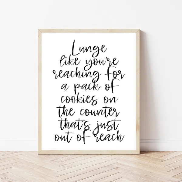 Funny Fitness Poster, Home Gym Workout Decor Print