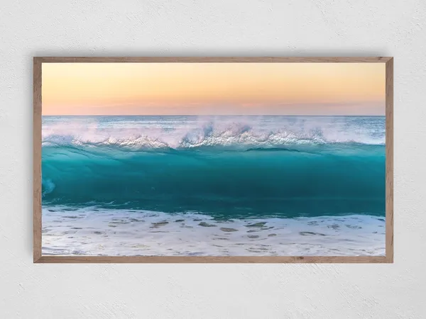 Ocean Wave Beach Fun, Modern Decor Art Print