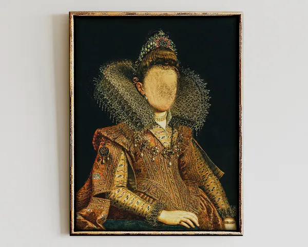 Faceless Woman Portrait, Surreal Quirky Art Print