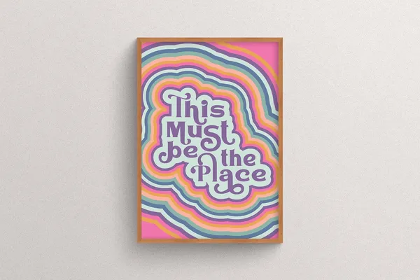 Preppy Girl Room Decor, Groovy Psychedelic Art Print