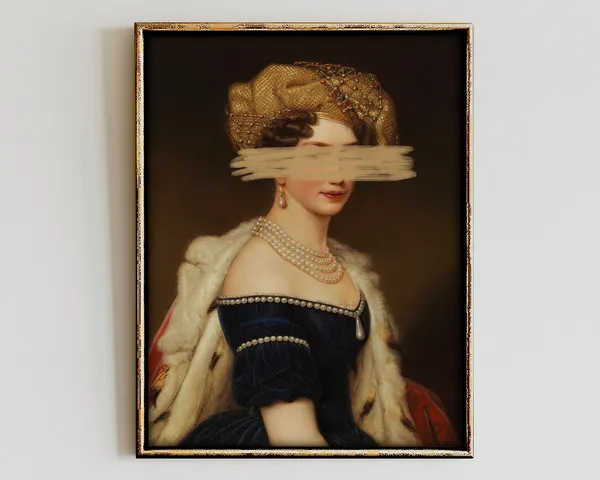 Vintage Portrait Painting, Eclectic Wall Art Print