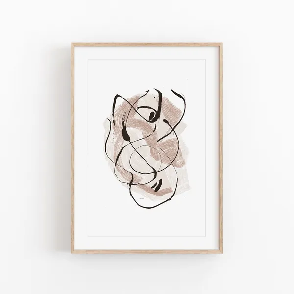 Abstract Beige Art Print, Modern Neutral Decor