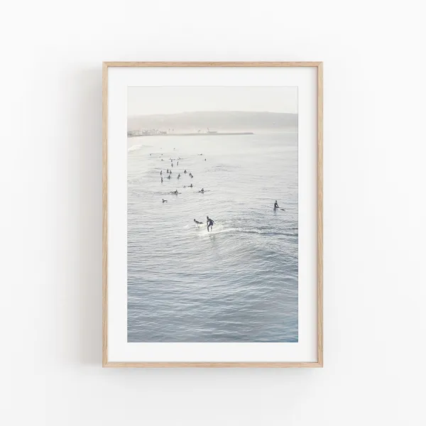 Surfing Print, Ocean Water Wall Art Poster