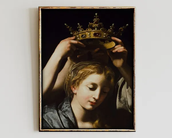 Crown Portrait Modern Vintage Art Print