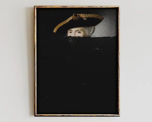 Altered Vintage Portrait Art Print, Rococo Baroque