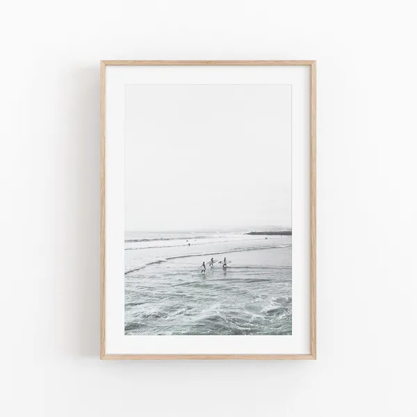 Surfing Print, Ocean Water Coastal Beach Poster