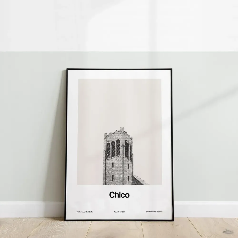 Chico California Skyline, Minimalist Wall Art Print - Image 2