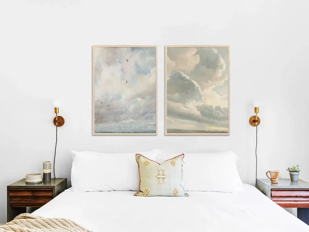 Vintage Cloud Painting Print, Muted Sky Art Print - Image 2