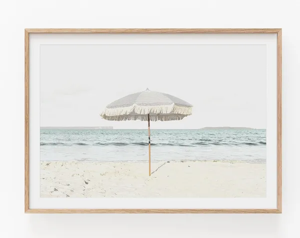 Umbrella Beach Print, Summer Coastal Decor