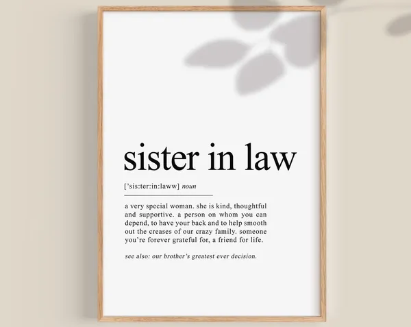 Personalised Sister In Law Christmas Gift Art Print