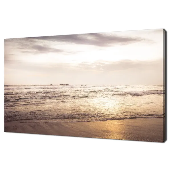 Sea Beach Surfing Waves Sunset Seascape Art Print