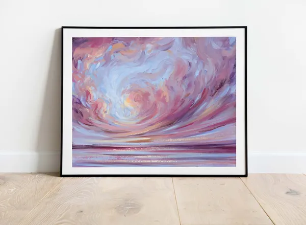 Pastel Seascape Art Print, Dreamy Impressionist Style