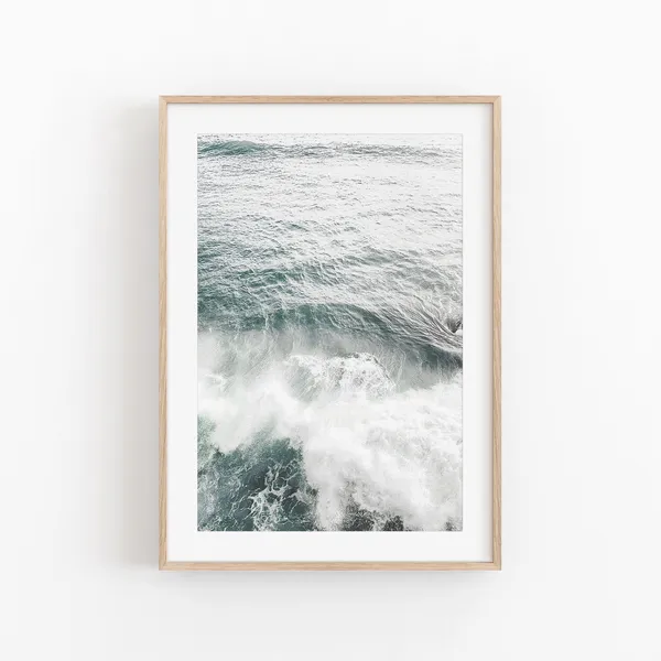 Ocean Wave Print, Modern Minimalist Poster