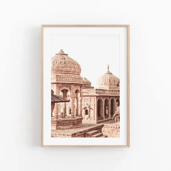 India Cityscape Travel Poster, City View Art
