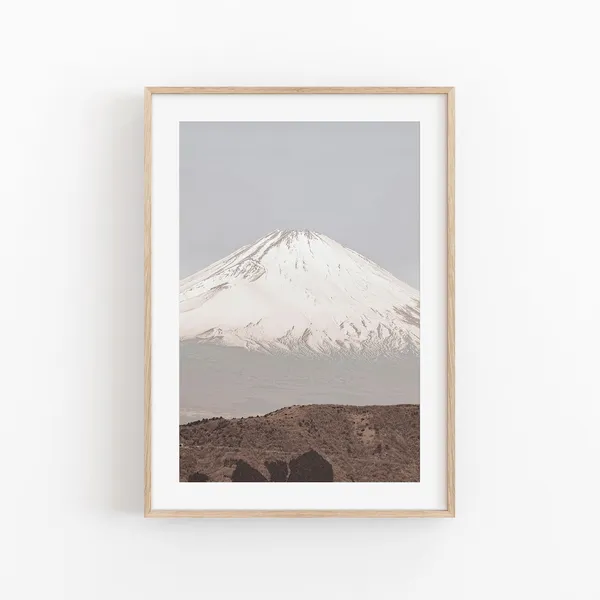 Fuji Volcano Print, Modern Minimalist Poster