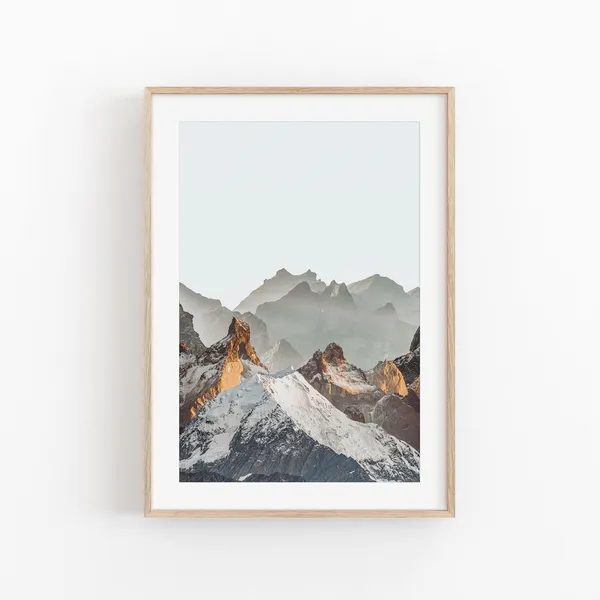 Mountain Wall Art, Modern Minimalist Poster
