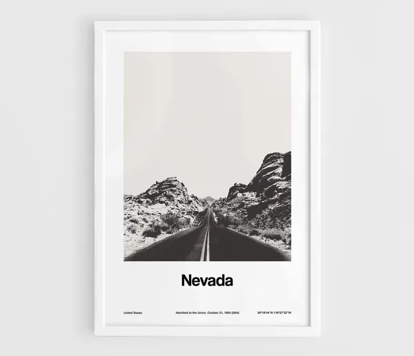 Nevada Redrock Canyon, Minimalist Travel Poster