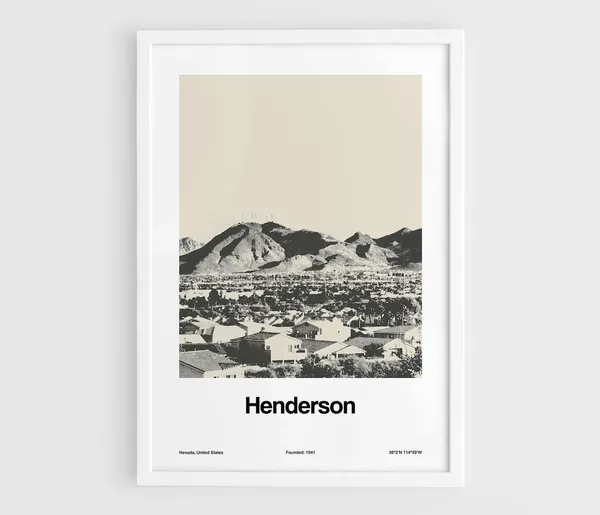 Henderson Nevada Minimalist Poster, City Print