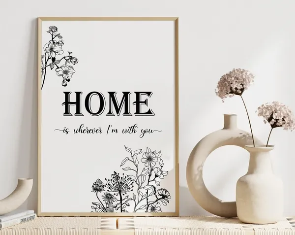 Home Is Wherever I'm With You Art Print, Farmhouse