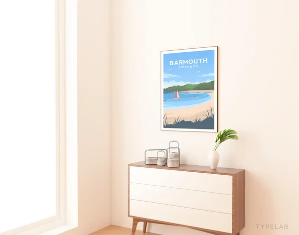 Barmouth North Wales Travel Poster, Gwynedd