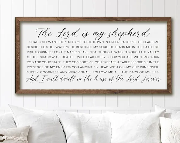 Psalm 23 Scripture Wall Art Print, Farmhouse Decor