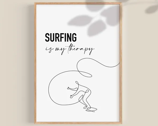 Surfing Poster, Surf Art Print for Surf Lovers