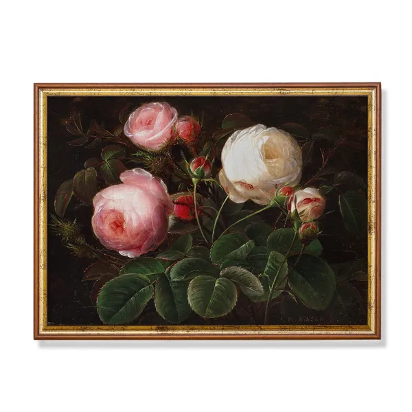 Still Life With Roses, Vintage Floral Art Print