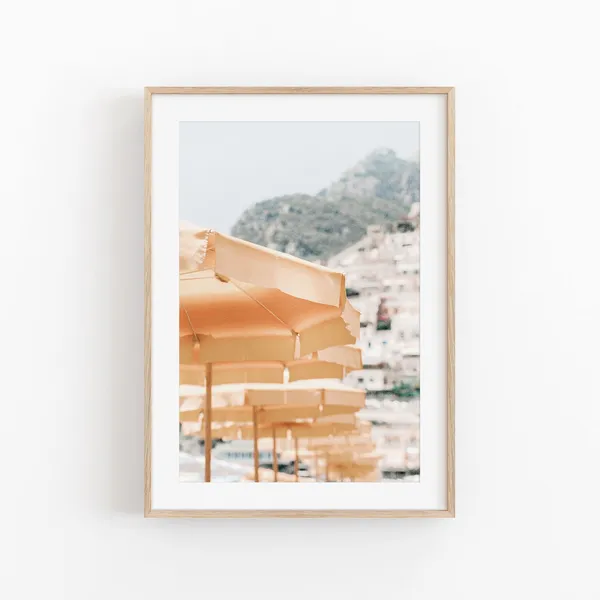 Positano Beach Travel Poster, Italy Cityscape