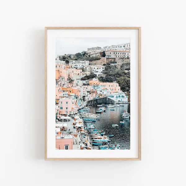 Positano Beach City View Travel Poster