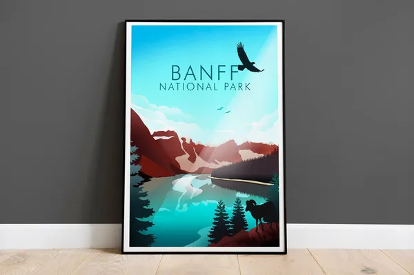 Banff National Park Travel Poster, National Park Art Print