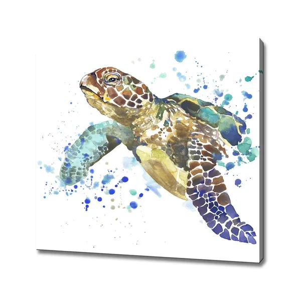 Turtle Watercolor Art Print, Ocean Sea Life Decor