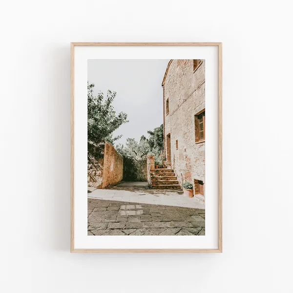 Tuscany Cityscape Travel Poster, Italy Room Decor