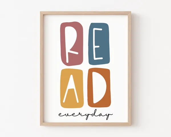 Read Everyday Boho Classroom Poster Print