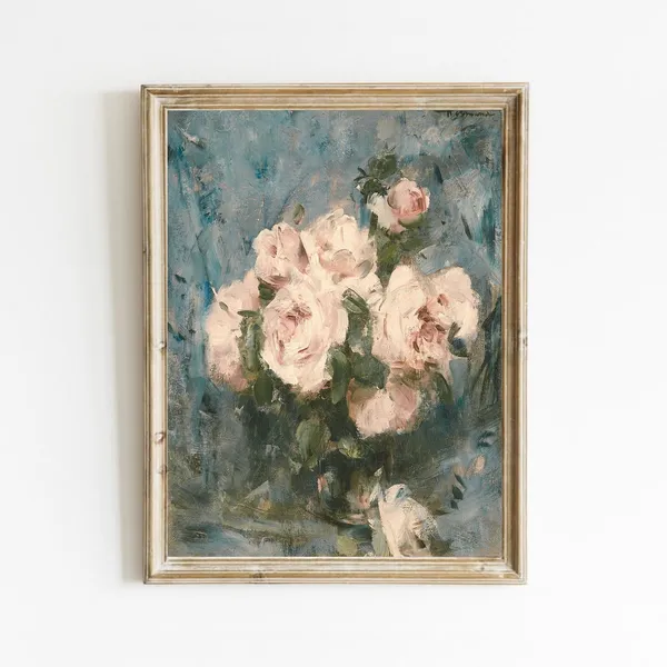 Vintage Floral Still Life, French Decor Art Print