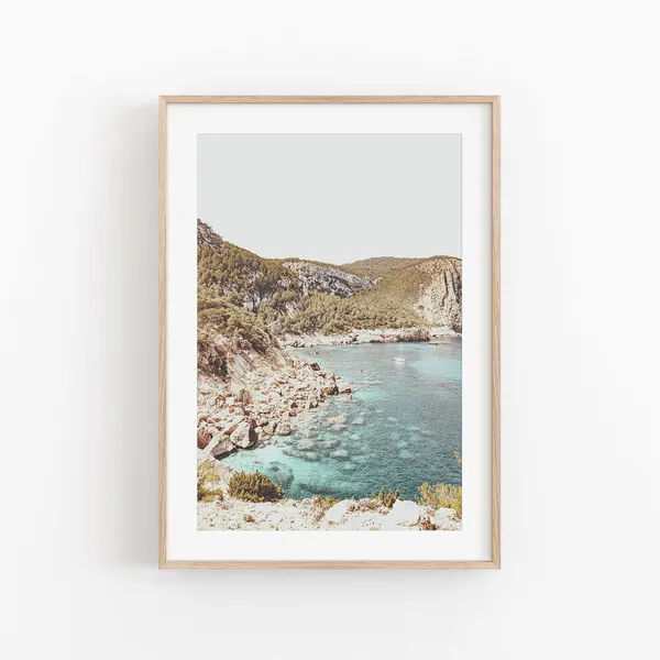 Ibiza Spain Travel Poster, Beach Photography Print