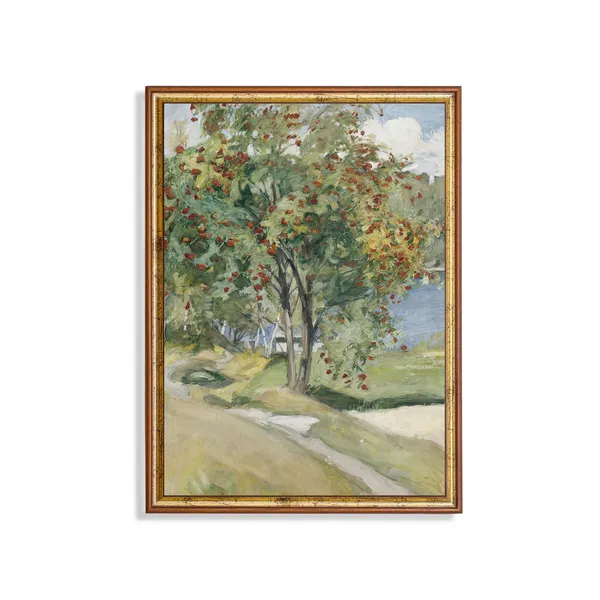 Vintage Rowan Trees Country Landscape Art Print