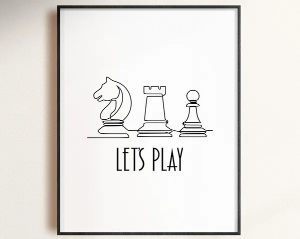 Chess Decor Poster, Chess Lover Gift Art Print