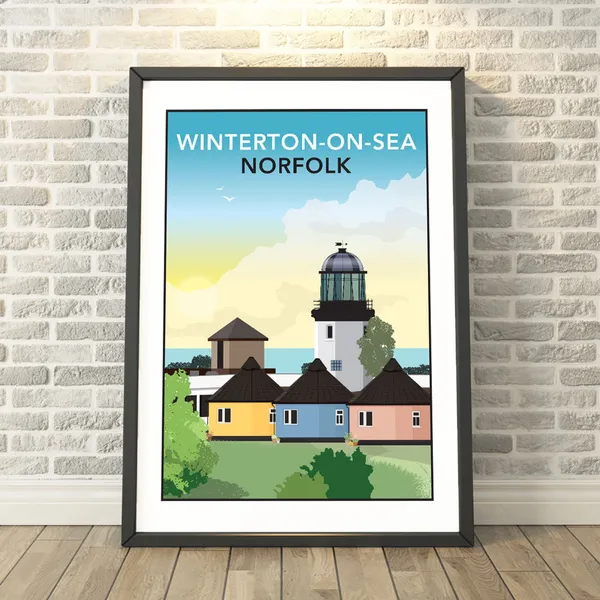 Winterton-on-Sea Norfolk Travel Poster, Memory Capture