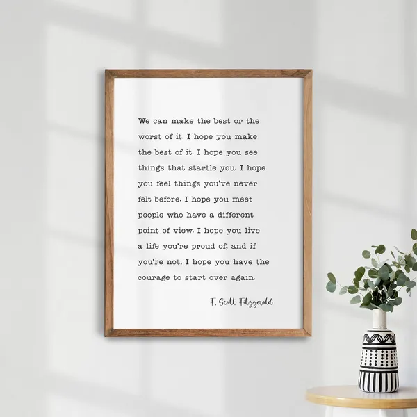 F Scott Fitzgerald Make The Best Of It Poster