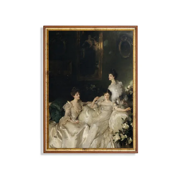 Three Sisters Portrait, Vintage Victorian Art Print
