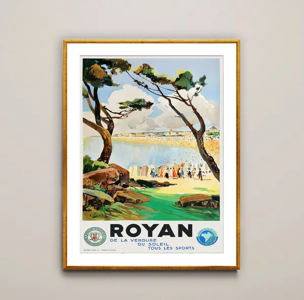 Royan France Vintage Travel Poster, Travel Poster