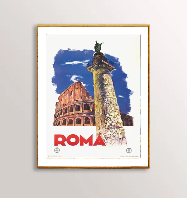 Rome Italy Vintage Travel Poster, Travel Poster