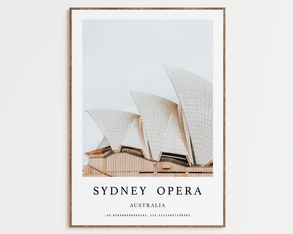 Sydney Opera Australia Travel Poster, City Wall Art