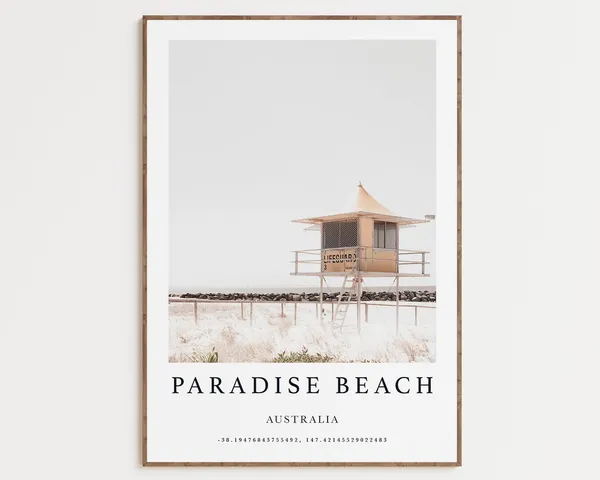 Australia Beach Lifeguard Byron Bay Travel Poster